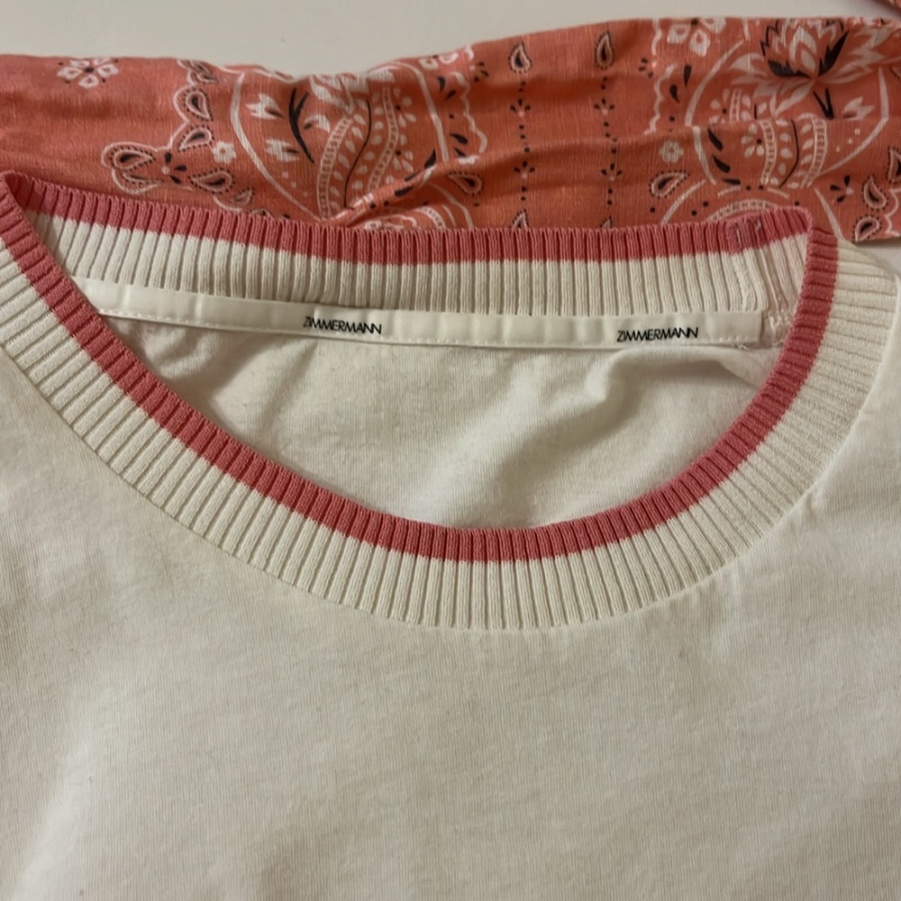 Zimmermann White Heathers Pink Detachable Bandana T-Shirt Size 1 💕🥰 - Picture 7 of 13